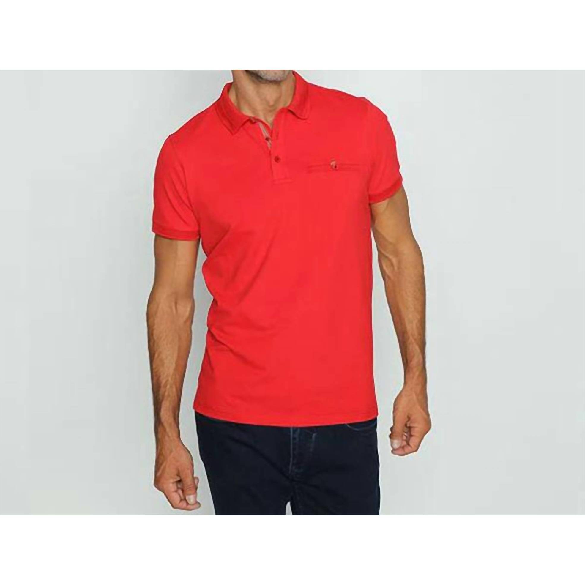 New Eight X Pocket Polo In Red